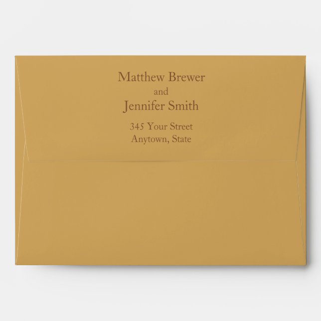 Custom Beige and Brown Envelope w/ Return Address (Back (Top Flap))