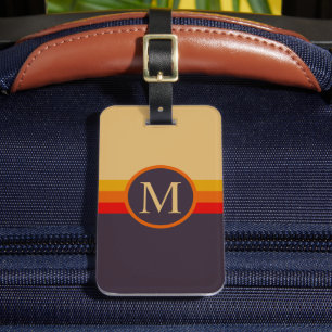 Custom Beige Brown Red Black Colour Block Luggage Tag