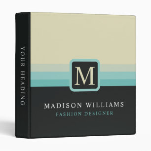 Custom Beige Grey Blue Black Color Block Binder
