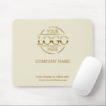 Custom Beige Promotional Company Business Logo Mouse Pad<br><div class="desc">Elegant Modern Custom Beige and Gold Promotional Company Business Logo Mouse Pad . Perfect for corporate marketing and small business branding, this minimalist design offers a sleek look that enhances your brand. Personalize it with your text and logo for effective promotional advertising. Ideal for professionals who want to keep business...</div>