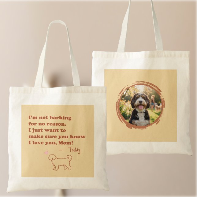 Custom Bernedoodle Mom Tote Bag with Pet Photo (Creator Uploaded)