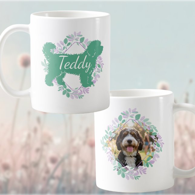 Custom Bernedoodle Photo and Name Personalized Coffee Mug (Creator Uploaded)