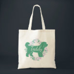 Custom Bernedoodle Tote Bag Soulful Memory Name<br><div class="desc">arry the love of your best friend wherever you go with this custom Bernedoodle tote bag. Featuring a matcha green silhouette on one side and your soulful heart dog's photo on the other, it’s a beautiful tribute to your bond. The muted pastel wreath adds a touch of soft elegance to...</div>