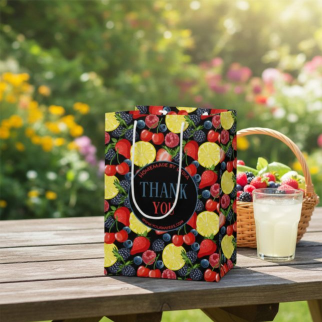 Custom Berries & Citrus Pattern Paper Gift Bag (Creator Uploaded)