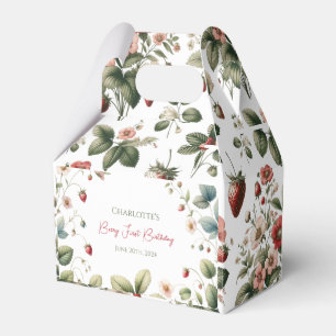 Custom Berry First Birthday Strawberry Favor Box