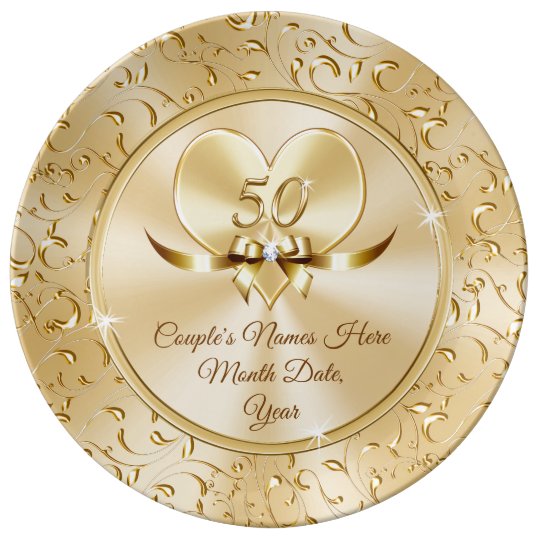Best Anniversary Gifts For Couples
 Custom Best 50th Anniversary Gifts for Couples Plate