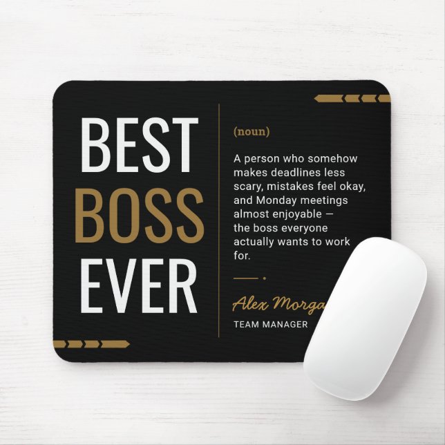 Custom Best Boss Ever Funny Manager Appreciation Mouse Pad (With Mouse)