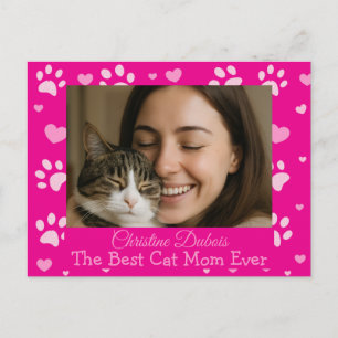 Custom Best Cat Mom Photo Postcard Cat Mom Gift