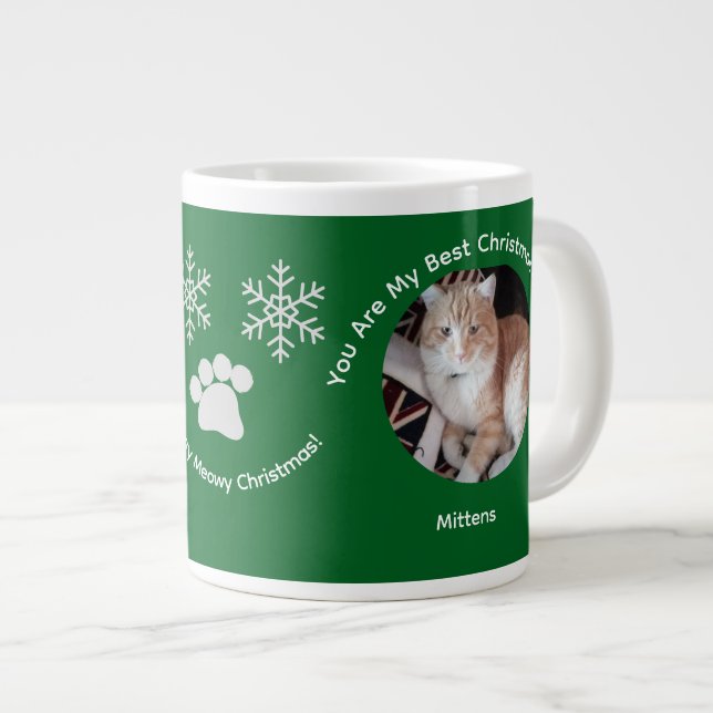 Custom Best Christmas Gift Cat Photo Specialty Mug (Front Right)