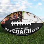 Custom BEST COACH EVER Cool Thank You 2 Photos Football<br><div class="desc">Perfect for the coolest coach: A modern BEST COACH EVER customized photo collage football with your favourite 2 pictures of the season, his name, and a custom message from you or the team as well as the year. Great teacher appreciation gift, and very nice THANK YOU or an awesome surprise...</div>