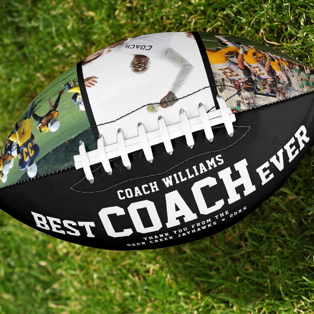 Custom BEST COACH EVER Cool Thank You 3 Photos Football (Creator Uploaded)