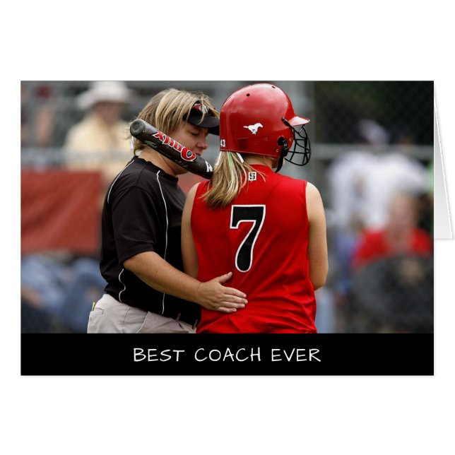 Custom Best Coach Ever Photo Thank You (Front Horizontal)