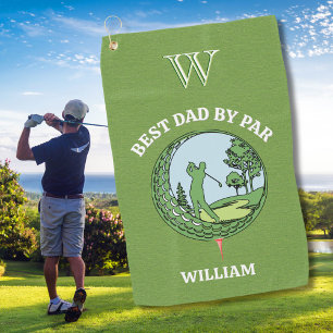 Custom Best Dad By Par Personalized Men's Golf Towel