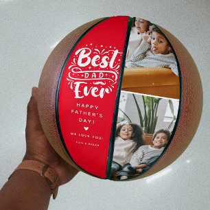 Custom Best Dad Ever 2 Photo Keepsake Basketball