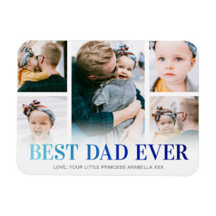 Custom Best Dad Ever 5 Photo Magnet