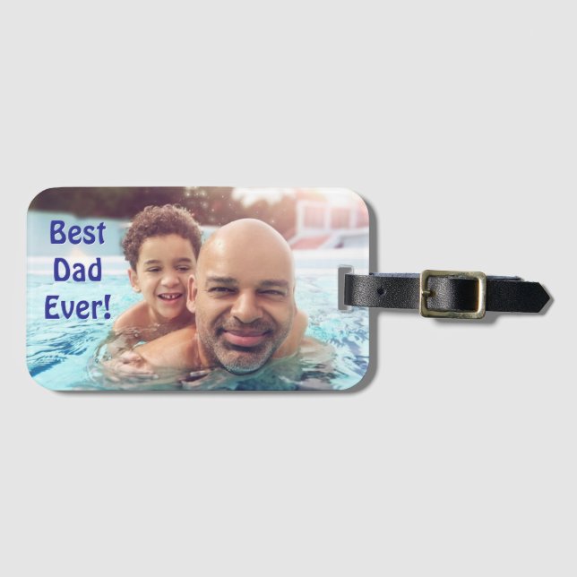 Custom Best Dad Ever Luggage Tag (Front Horizontal)