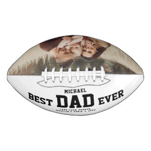 Custom BEST DAD EVER Modern Cool Color Photo Football