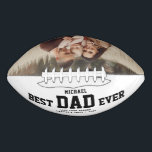 Custom BEST DAD EVER Modern Cool Colour Photo Football<br><div class="desc">Perfect for the coolest dad you love: A BEST DAD EVER customized football with your favourite photo, his name, and a custom message from you as well as names and year. Great Father's Day gift or an awesome surprise for his birthday, surely a keepsake he'll love for years to come....</div>