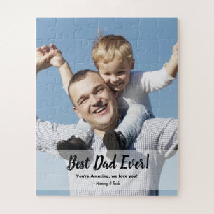 Custom Best Dad Ever! Photo Father's day Jigsaw Puzzle