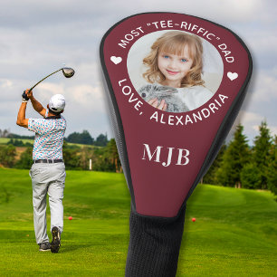 Custom Best Dad Ever Red Photo Golf Head Cover