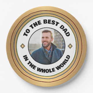 Custom Best Dad Father Photo Personalize Paper Plate