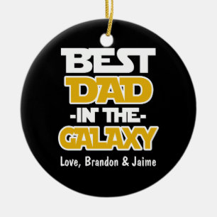 Custom Best Dad in the Galaxy christmas ornament