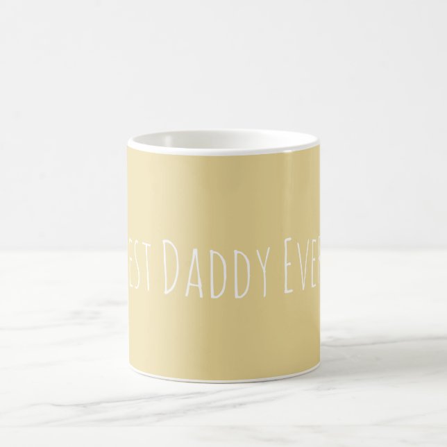 Custom Best Daddy Ever Soft Yellow Coffee Mug (Center)