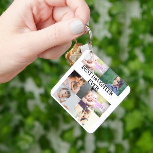 Custom Best Daughter Ever 6 photo collage    Keychain