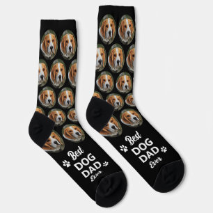 Custom Best DOG DAD Ever Personalize Pet Photo Socks
