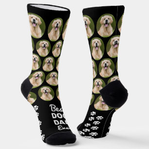 Custom Best DOG DAD Ever Personalized Pet Photo  Socks