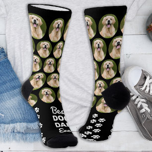 Custom Best DOG DAD Ever Personalized Pet Photo  Socks