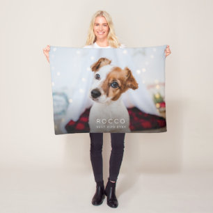 Custom Best Dog Ever Modern Simple Cozy Fleece Blanket