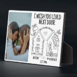 Custom Best Friend Gift I Wish You Lived Next Door Plaque<br><div class="desc">The "I Wish You Lived Next Door" Custom 5x7 Easel is more than just a gift; it's a symbol of your unbreakable bond. Surprise your best friend with a personalized keepsake that they'll treasure forever. Celebrate your Best Friends Forever with our personalized 5x7 easel, a heartfelt tribute to your cherished...</div>