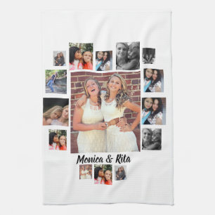 Custom Best Friends 15 Photo Collage  Kitchen Towel