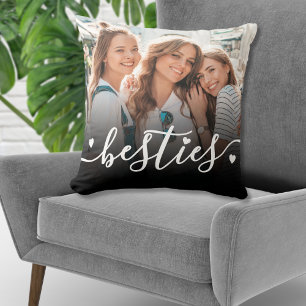 Custom Best Friends 2 Photo Keepsake Throw Pillow