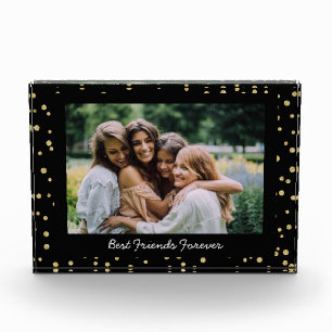 Custom Best Friends BFF Besties Photo Black Gold 