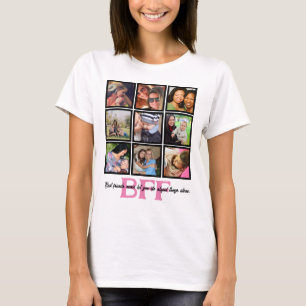 Custom best friends forever b f f 9 photo collage T-Shirt