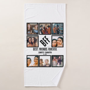 Custom Best Friends Forever BFF 8 Photo Collage  Bath Towel Set