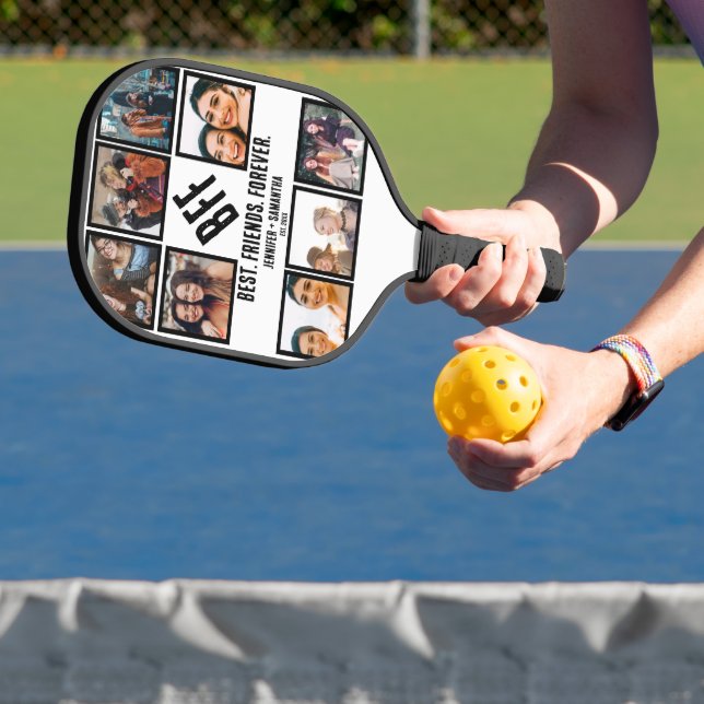 Custom Best Friends Forever BFF 8 Photo Collage  Pickleball Paddle (Insitu)