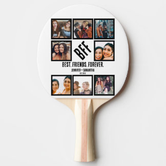 Custom Best Friends Forever BFF 8 Photo Collage Ping Pong Paddle