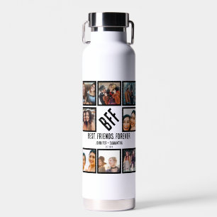 Custom Best Friends Forever BFF 8 Photo Collage  Water Bottle