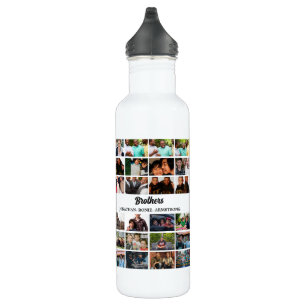 Custom Best Friends Forever Brothers Photo Collage 710 Ml Water Bottle