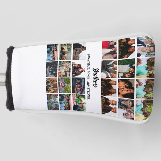 Custom Best Friends Forever Brothers Photo Collage Golf Head Cover (Front)