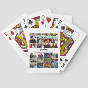 Custom Best Friends Forever Brothers Photo Collage Playing Cards