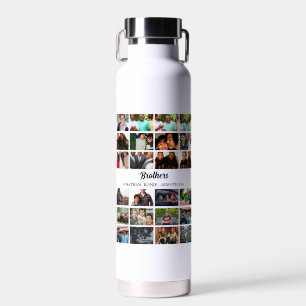 Custom Best Friends Forever Brothers Photo Collage Water Bottle