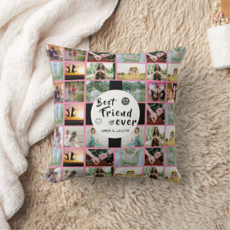 Custom Best Friends Forever Photo Collage 40-pic Throw Pillow