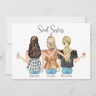 Custom best friends personalized portrait holiday card