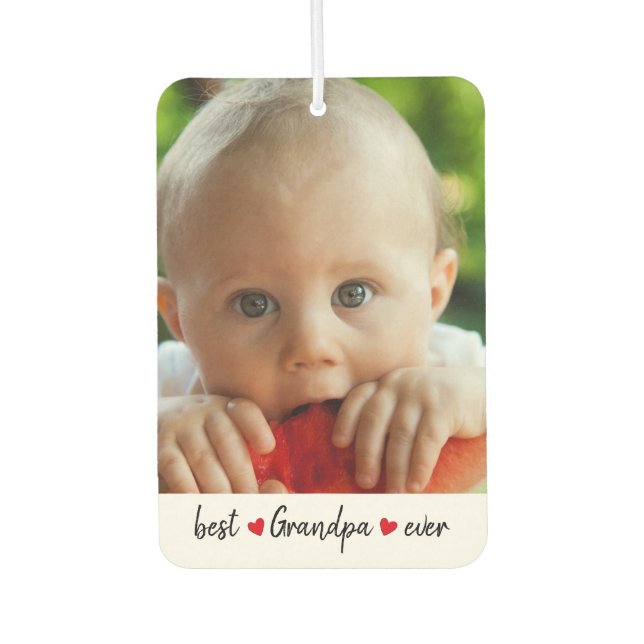 Custom Best Grandpa Ever 2 Photo  Air Freshener (Front)