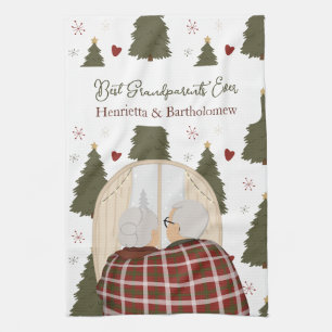 Custom Best Grandparents Christmas Kitchen Towel