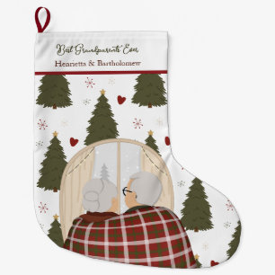 Custom Best Grandparents Christmas Large Christmas Stocking